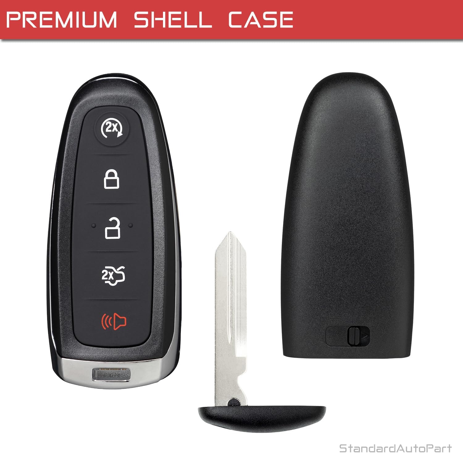 StandardAutoPart [Shell Case Only] for Smart Keyless Entry Fob Compatible with Ford Edge Explorer Flex Taurus Focus Expedition Escape M3N5WY8610 M3N5WY8609 164-R8092 8092 R8092