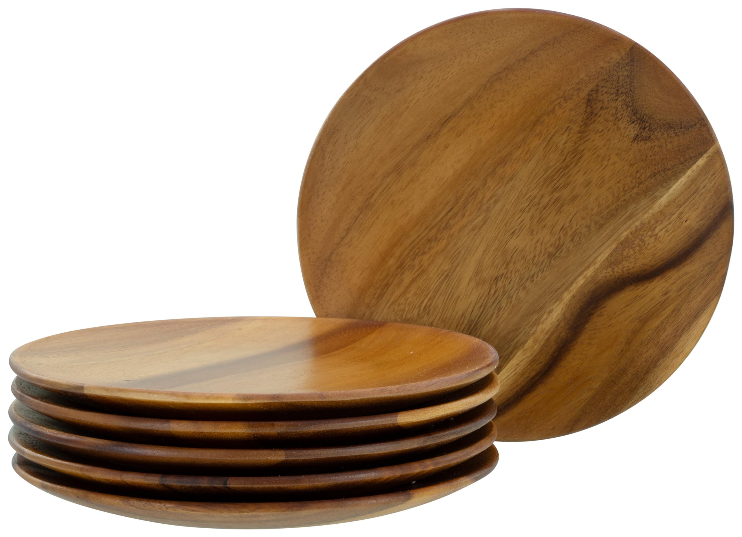 CreaTable, 21579, Serie Akazienholz - Nature Collection, 6-teiliges Geschirrset, Teller Set aus Holz
