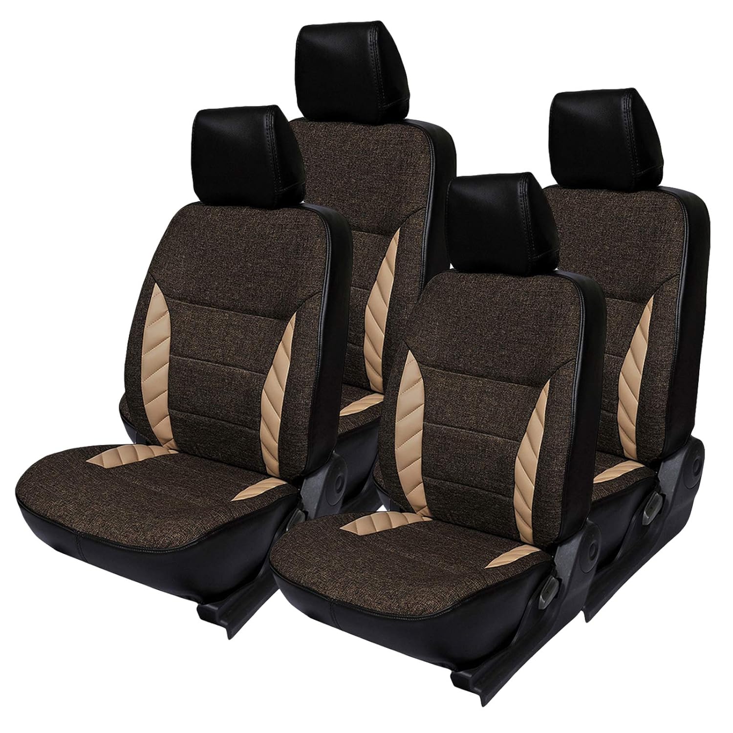 Autofact AF17 Jute/PU Leather Car Seat Covers Compatible for Mahindra