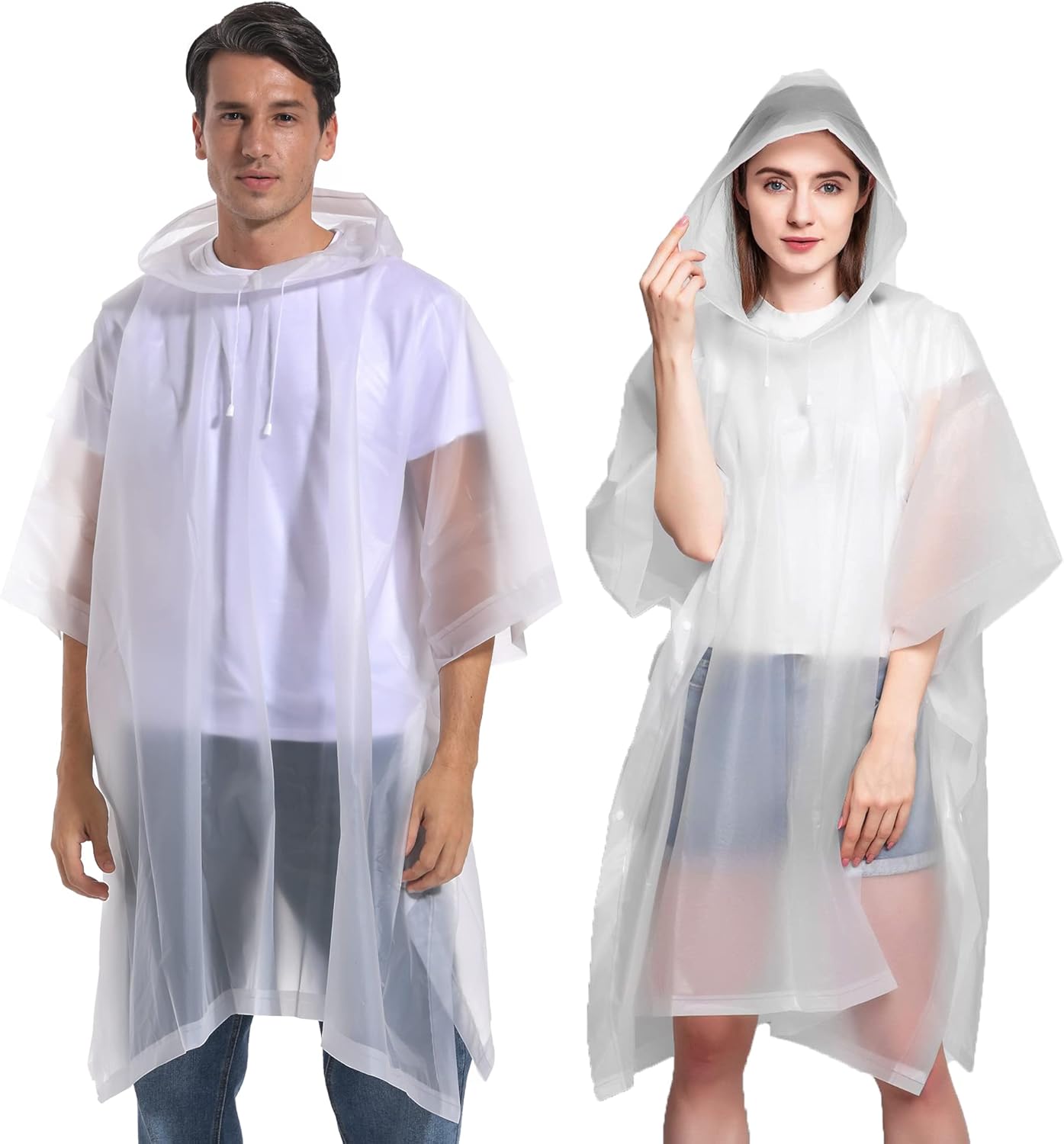 Rain Coats for Adults Man and Women- 2 Pack Waterproof Rain Ponchos Jacket with Hooded