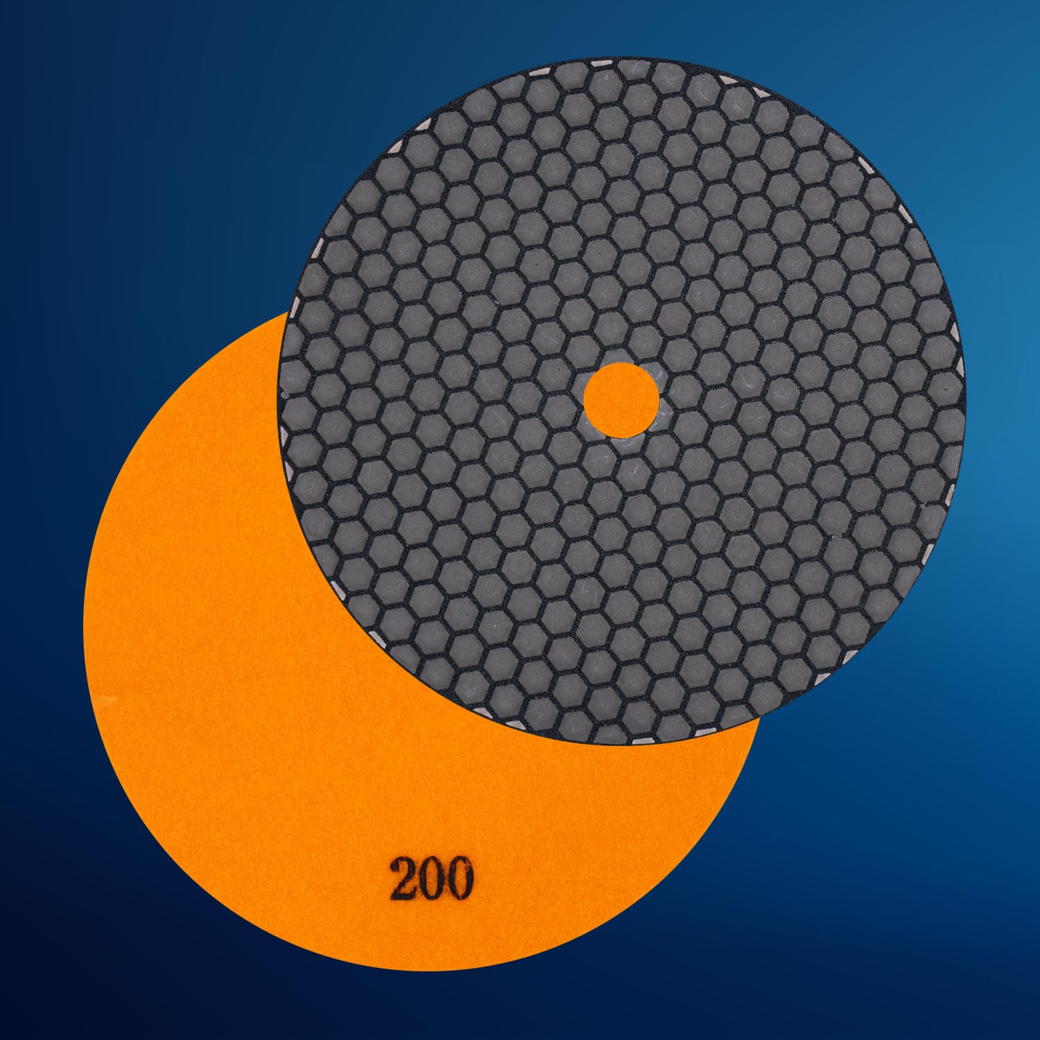 Profesjonalny zestaw diamentowych podkładek szlifierskich EDW, Ø 125 mm, ziarnistość 200 + 3000, talerze na rzep, do kamienia naturalnego, granitu, gresu, płytek, ceramiki, kamienia sztucznego, szkła,