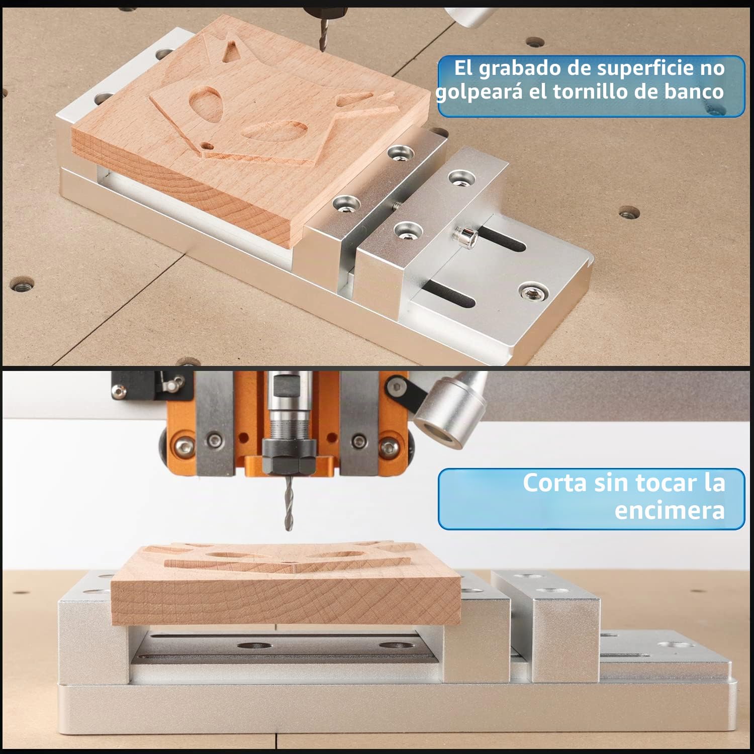 FoxAlien Minitornillo de banco de perfil bajo para máquina CNC FoxAlien 3018, Masuter 3, Masuter Pro, 3S, XE-PRO, WM-3020 Vasto