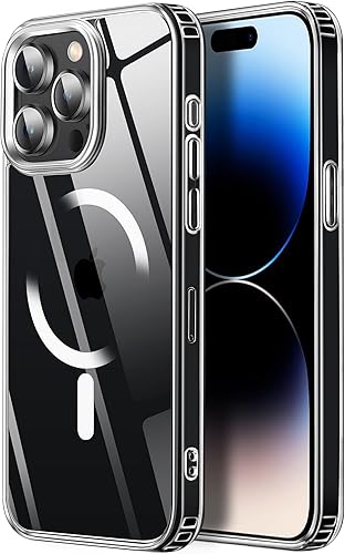 Tigowos Funda compatible con iPhone 15 Pro, compatible con MagSafe de 10 pies, resistente a las caídas, con sensación de piel mate, cubierta trasera disponible en Yaxa Peru