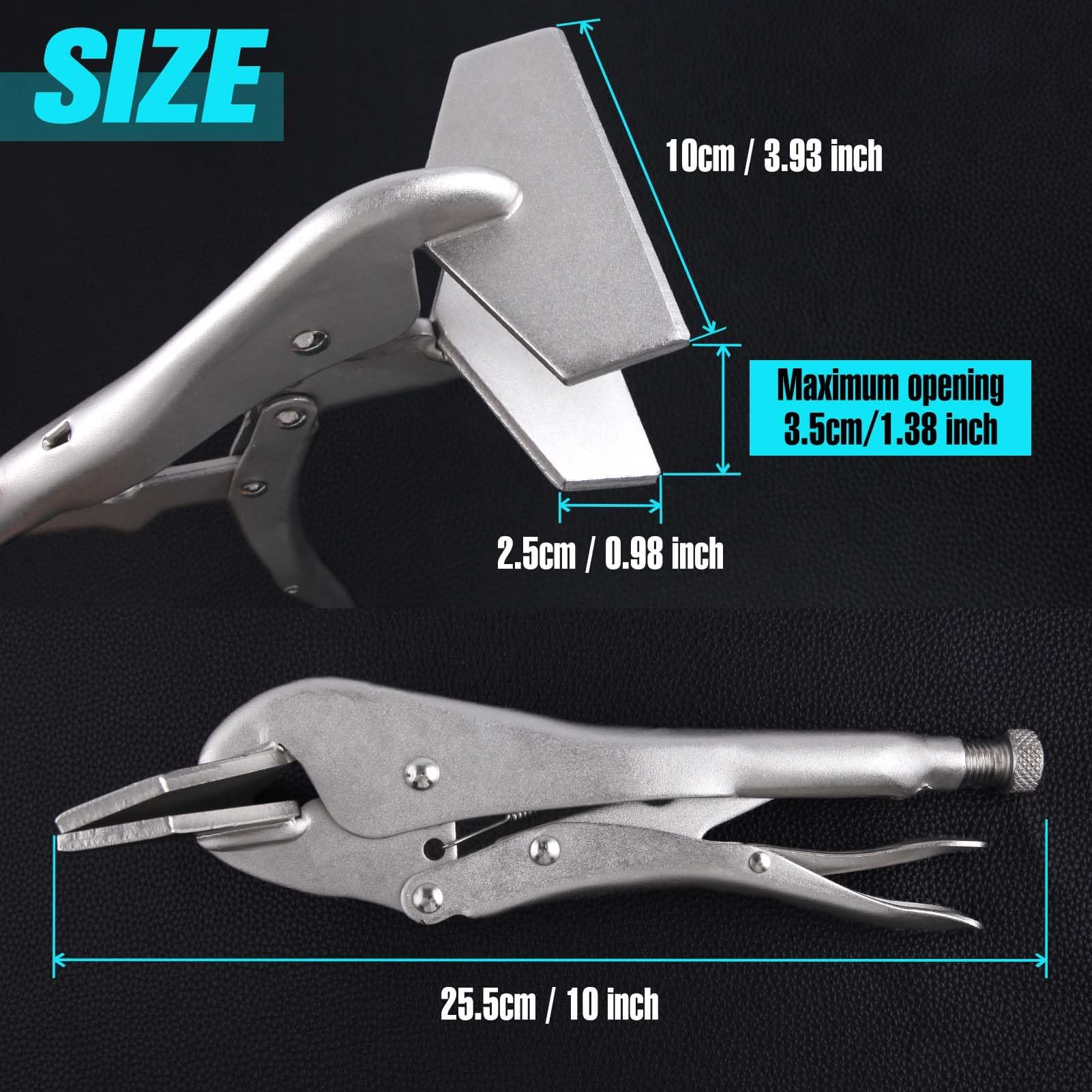 SPEEDWOX 10 Inch Locking Pliers Locking Sheet Metal Clamp Extra Wide Duck Billed Pliers Heavy Duty Sheet Metal Grip Tool Adjustable Opening Welding Plier Vise Grip Clamps - Image 2