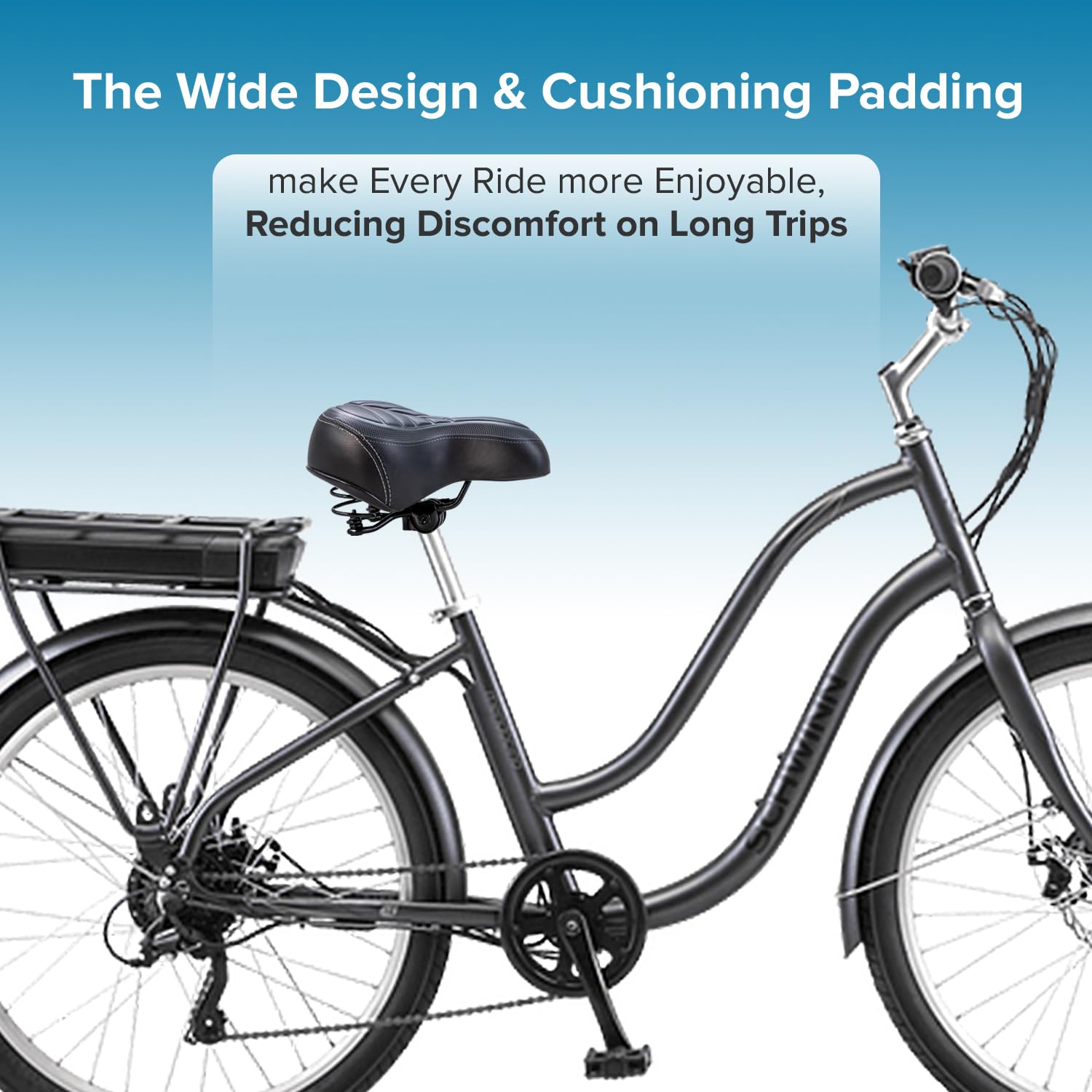 schwinn deluxe cruiser bicycle seat AlveyTech Wide Saddle for Bikes & Scooters - for Men & Women mens satchel Arai Full face helmet Color:Ghost Gizzard Compatible with most adult