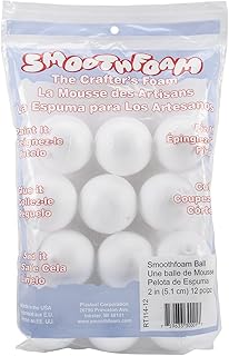 Smoothfoam 12-Pack Balls Crafts Foam for Modeling, 2-Inch, White
