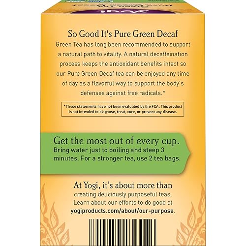 Miniatura 2 de Yogi Tea - Té verde puro descafeinado paquete de 6 - Apoya la vitalidad - 96 bolsitas de té