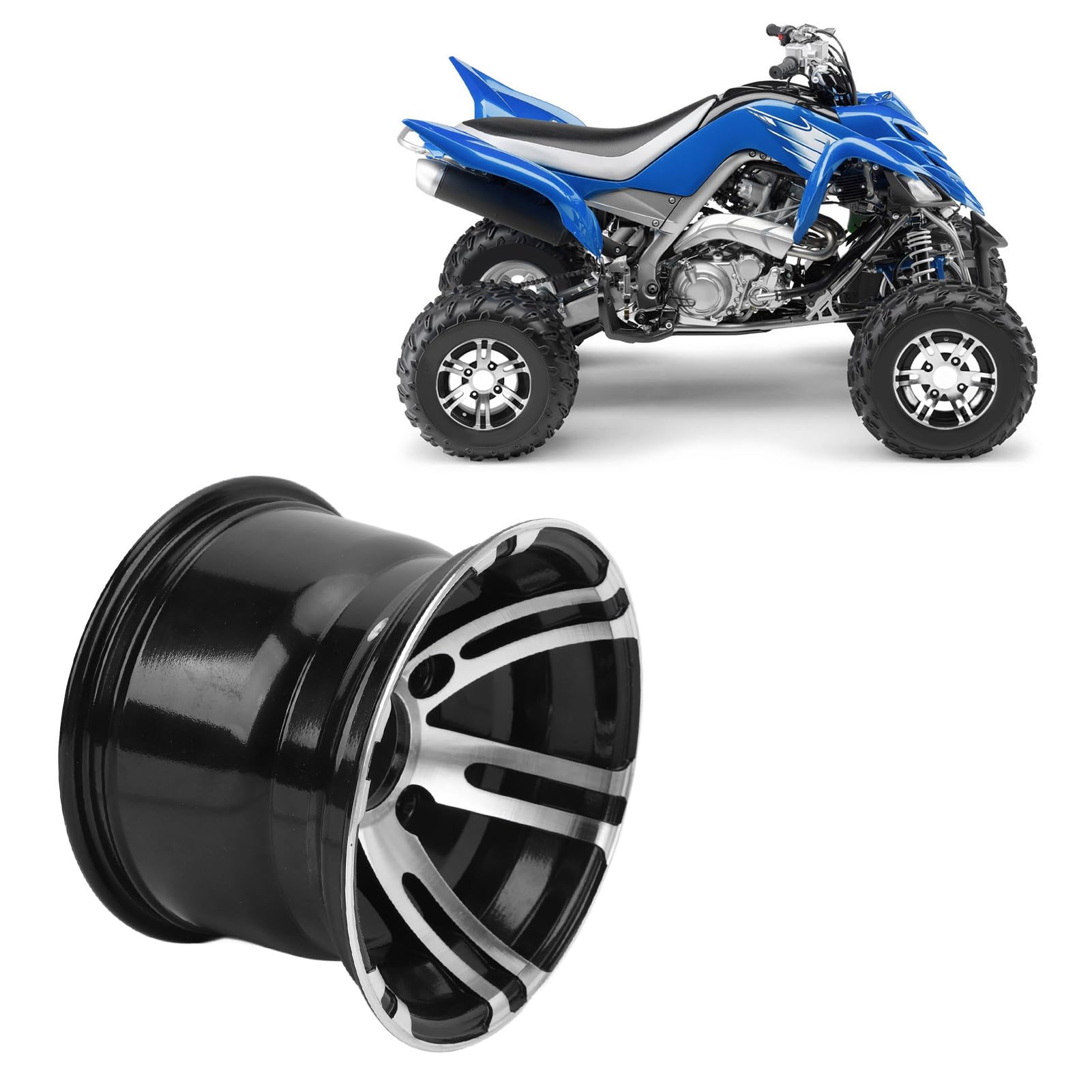 10in ATV Wheel Rand, Hochfestigkeit Aluminiumlegierung für Go Kart für Offroad -Fahrzeug für ATVs für Quad -Fahrrad, Vielseitiges Gebrauchfahrzeug, Stilvolles Sportliches