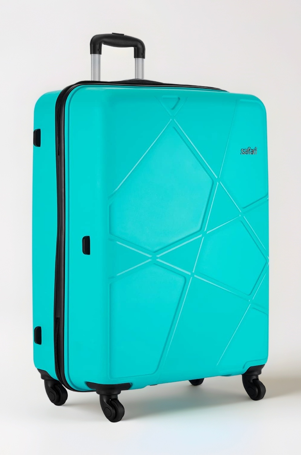 Large Pentagon 75 Cms Check-in Polypropylene Hard Sided 4 Wheeler Luggage/Speed_Wheel Suitcase/Trolley Bag (Cyan)