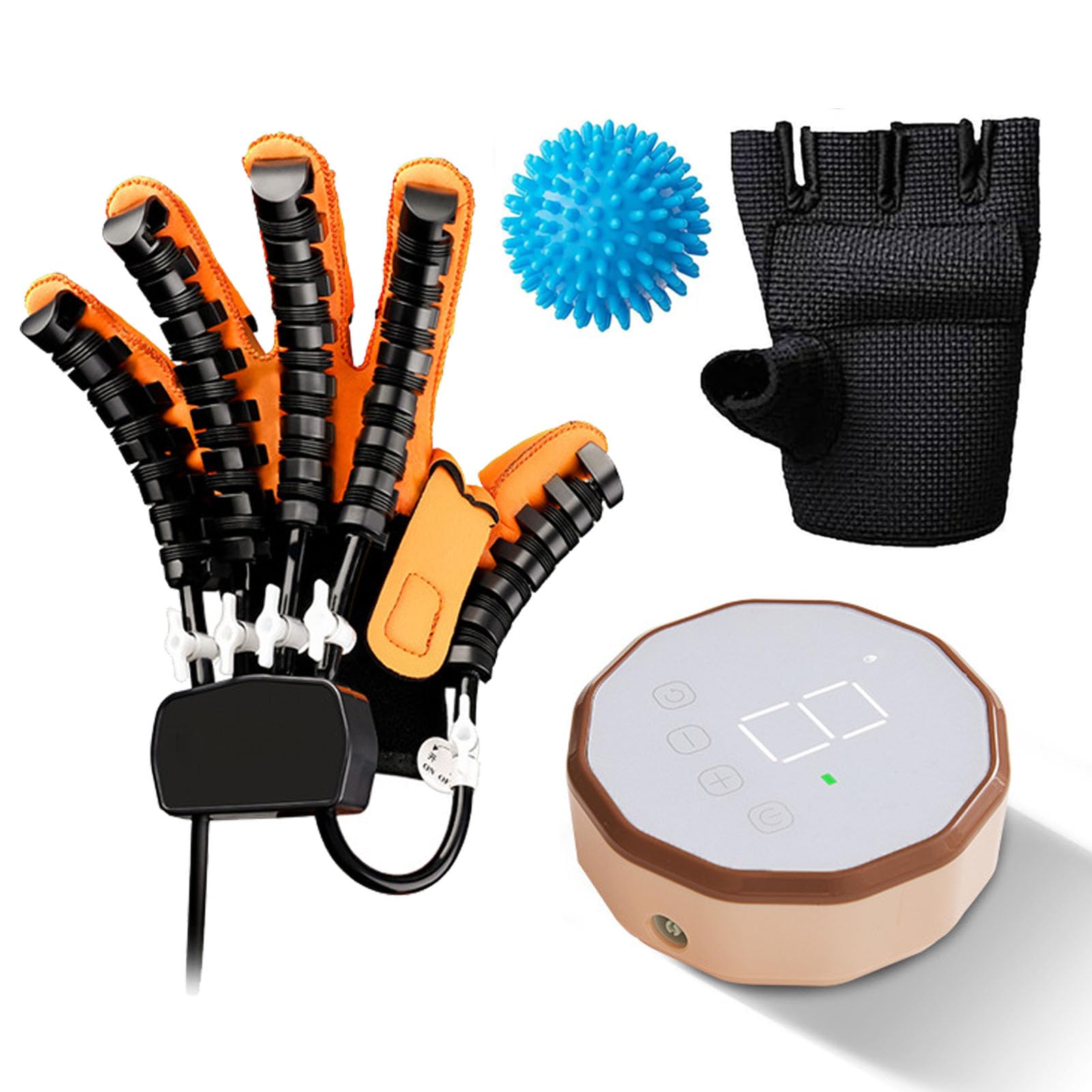Rękawice Robota Rehabilitacyjnego, Orteza Palców, Elektryczny Sprzęt Do Funkcji Dłoni, Terapia Masażem Regeneracyjnym Po Udarze Hemiplegia Palców(Size:XXL,Color:Lewa ręka)