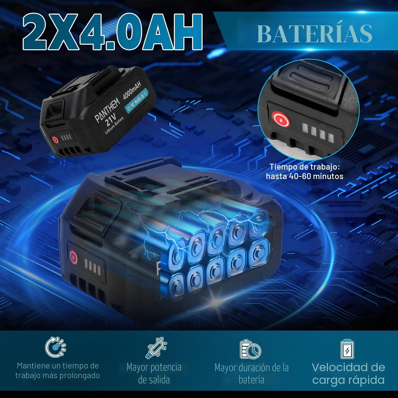 4 en 1 batería podadora de 6 pulgadas Mini motosierra con batería | para Makita 18 V 45 mm Tijeras de podar eléctricas, 21 V 4000 mAh, tijeras de podar eléctricas, podadoras de podar manuales