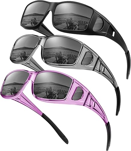 Miniatura 9 de KALIYADI Gafas de sol deportivas polarizadas para hombre, lentes de sol polarizadas UV400 para ciclismo, béisbol, paquete de 3 unidades