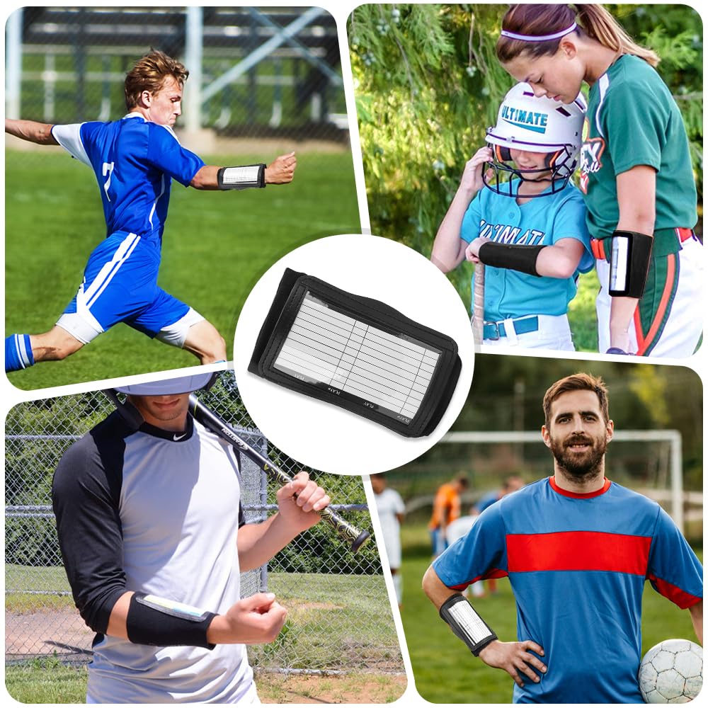 Wristband Playbook, Sports Wristband Playbook Football Play Braccialetti Giovani Quarterback Gear Professionale Allenatore da Polso Giocare a Polsini da Polso (Nero)