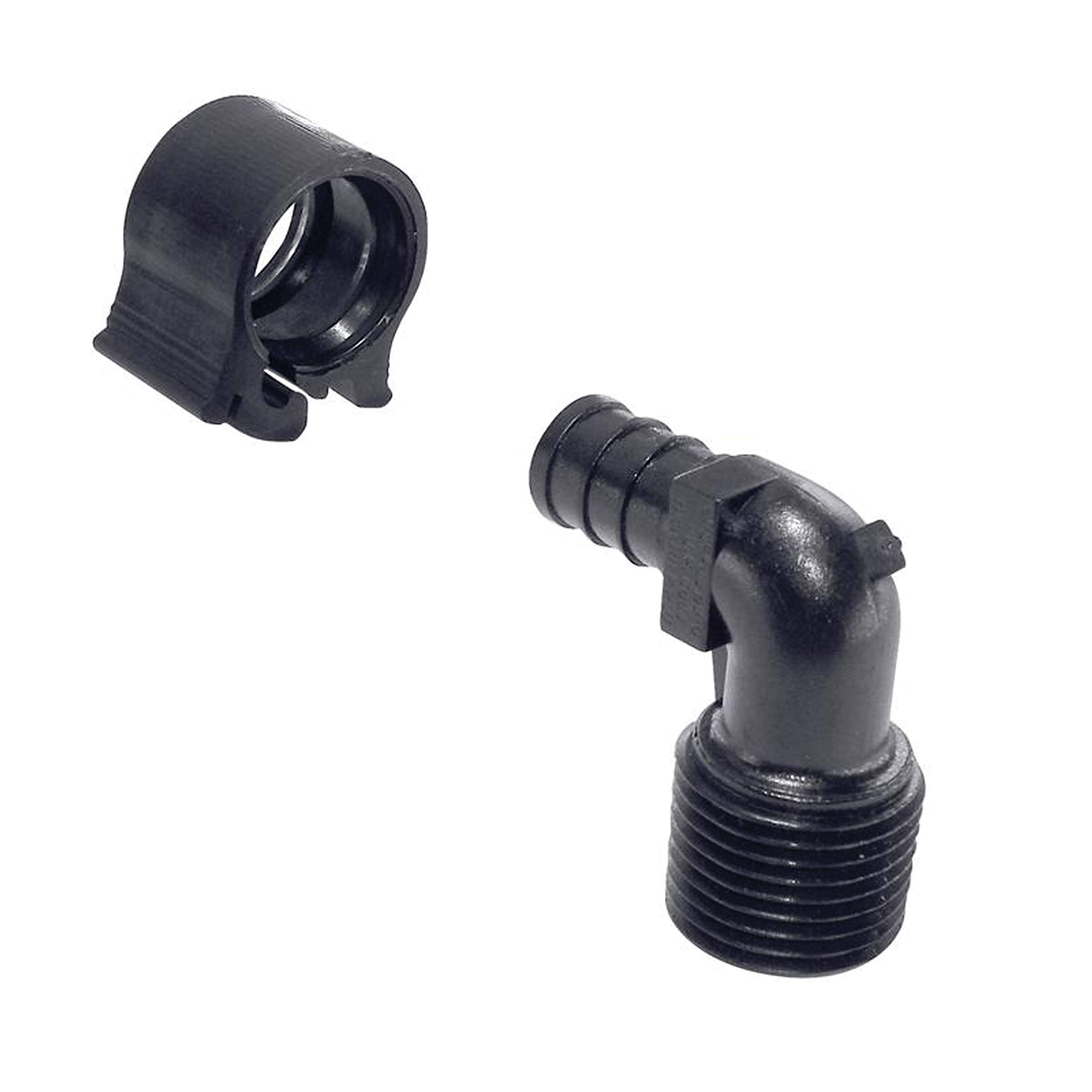 PEXLOCK30803 Male Elbow, 1/2" x 1/2" MPT, Black
