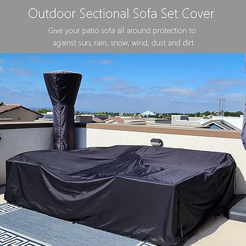 Miniatura 7 de Oslimea Fundas impermeables para muebles de patio, fundas para muebles de exterior, juego de sofá seccional para exteriores, funda de sofá para