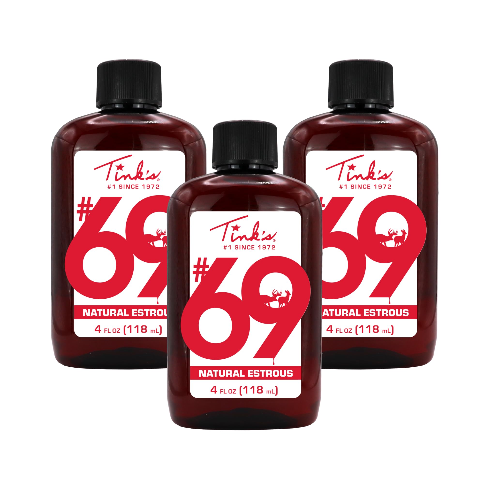 TINK'S Synthetischer #69 Doe-in-Rut Deer Lockstoff Flüssiger Östrous Doe Urin Duft für die Jagd (113 g) 3er-Pack – langanhaltende östroöse Doe Urin Jagddüfte – Jagdköder/Lockstoff – Fortschrittlicher