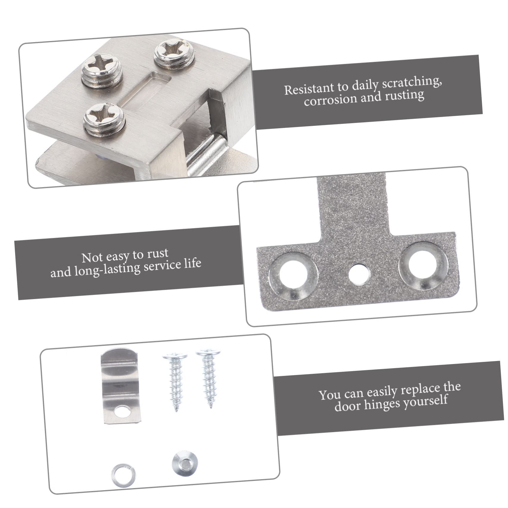 SEWOART 2pcs Glass Clip Gate Hinge Cabinet Doors Unfinished Door Hinge Clamp Shower Door Hinges Drawer Hinges Mobile Home Door Hinges Glass Door Hinge Clip Zinc Alloy Cupboard Door Glass