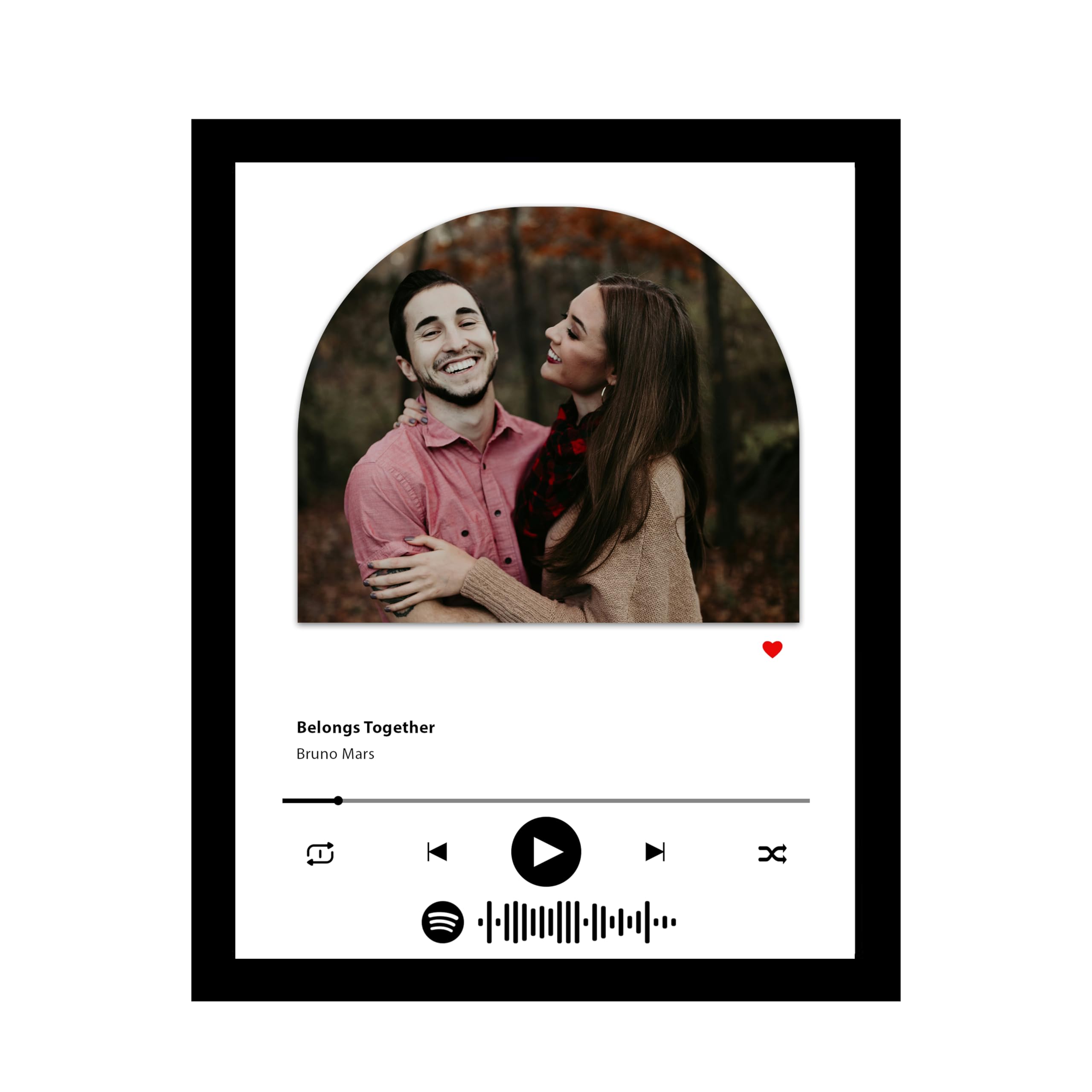 Spotify Photo Frame Customised Gift For Wall & Table | Customize photo frames with photo | Personalized Collage With Scannable Song Code, Gifts for Birthday, Love, Friends & Family