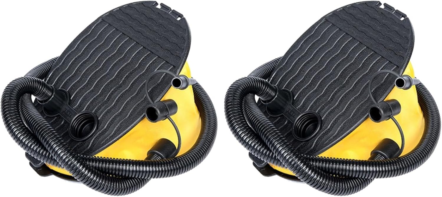 STOBAZA Bellows Foot Pump Inflator with 6 Adapters Portable Foot Air Pump for Camping Air Mattress Yoga Ball Inflatable Pad Mat Quick Inflation and Deflation