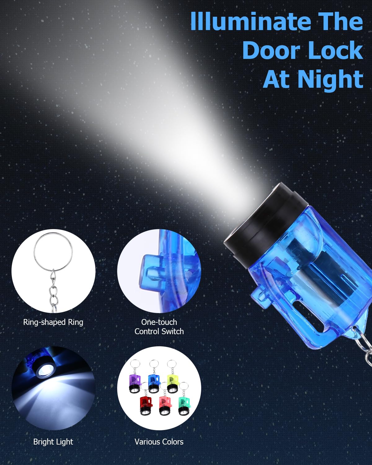 24 Pièces Mini Lampes De Poche Porte-clés Pour Enfant Mini Lampe de Poche LED 4cm Colorée pour Pochettes Surprises, Sacs de Fête, Camping Lecture Cyclisme Barbecue Fête Randonnée Voyage