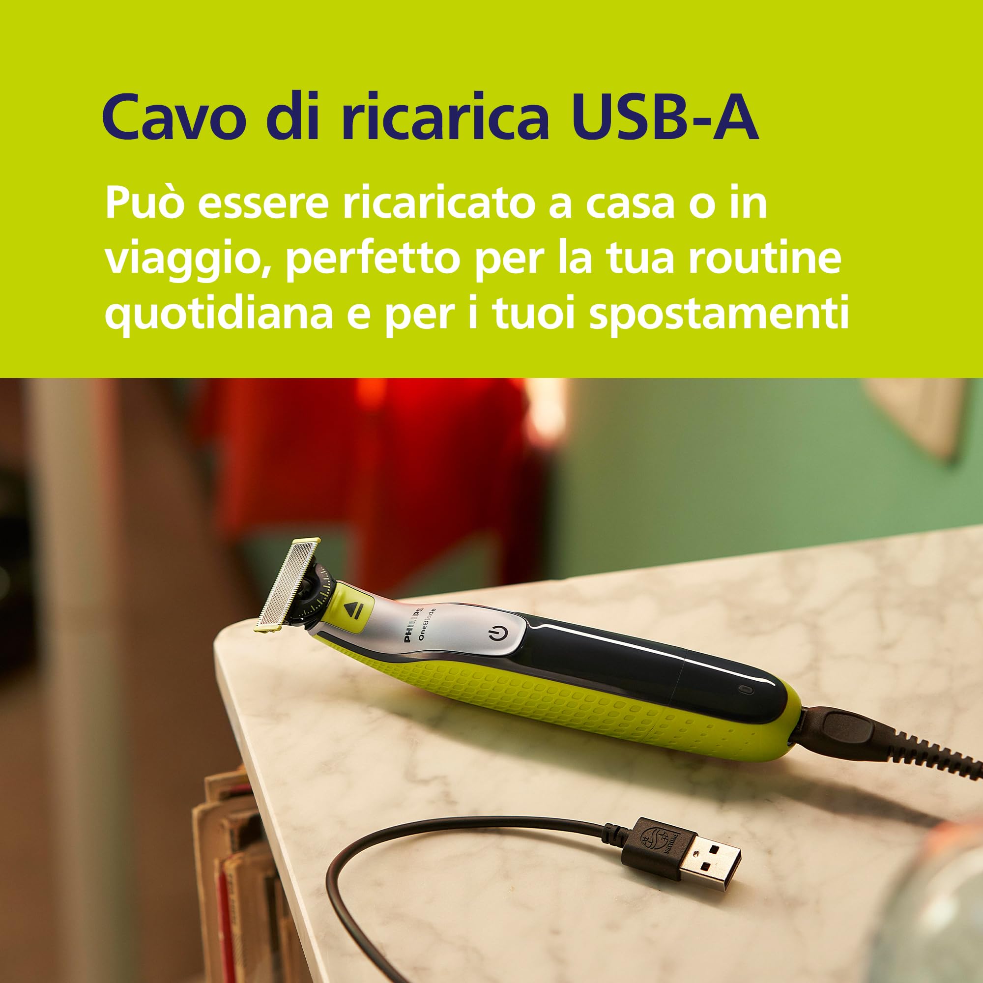 Philips OneBlade QP2834/31 - Regolabarba elettrico 360 autentico, per viso e corpo, 3 lame da 360, 4 pettini per barba (1, 2, 3, 5 mm), 1 kit per il corpo