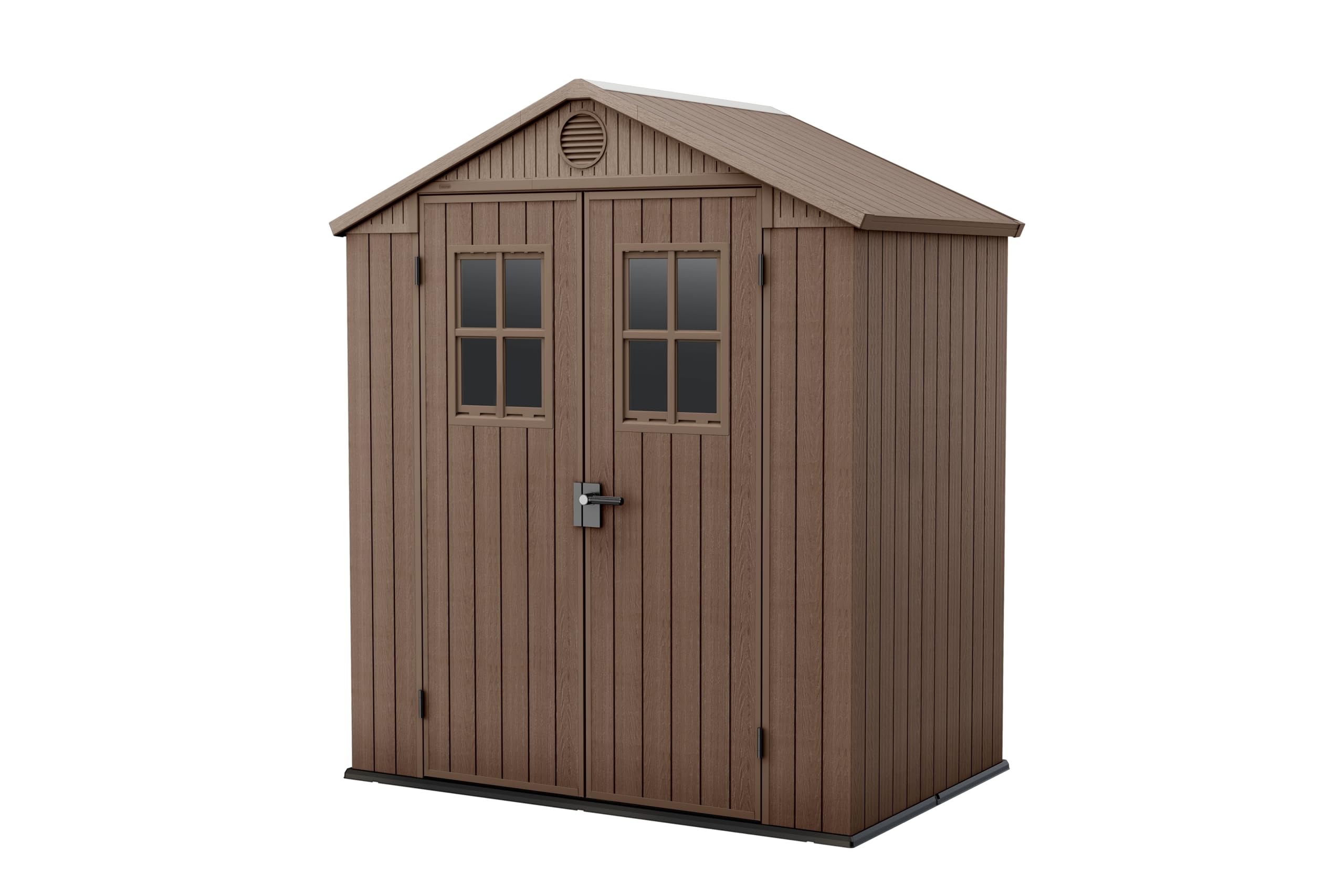 Keter Casetta da Giardino Darwin 6x4, Finitura Effetto Legno, Colore Marrone, 2,​2 m², 190x122x221H cm