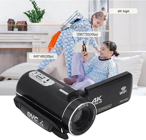 Miniatura 3 de Luqeeg Videocámara digital, videocámara de video 4K Ultra HD, zoom digital de 18X, cámara de vlogging de 48MP con pantalla táctil de 3 pulgadas,
