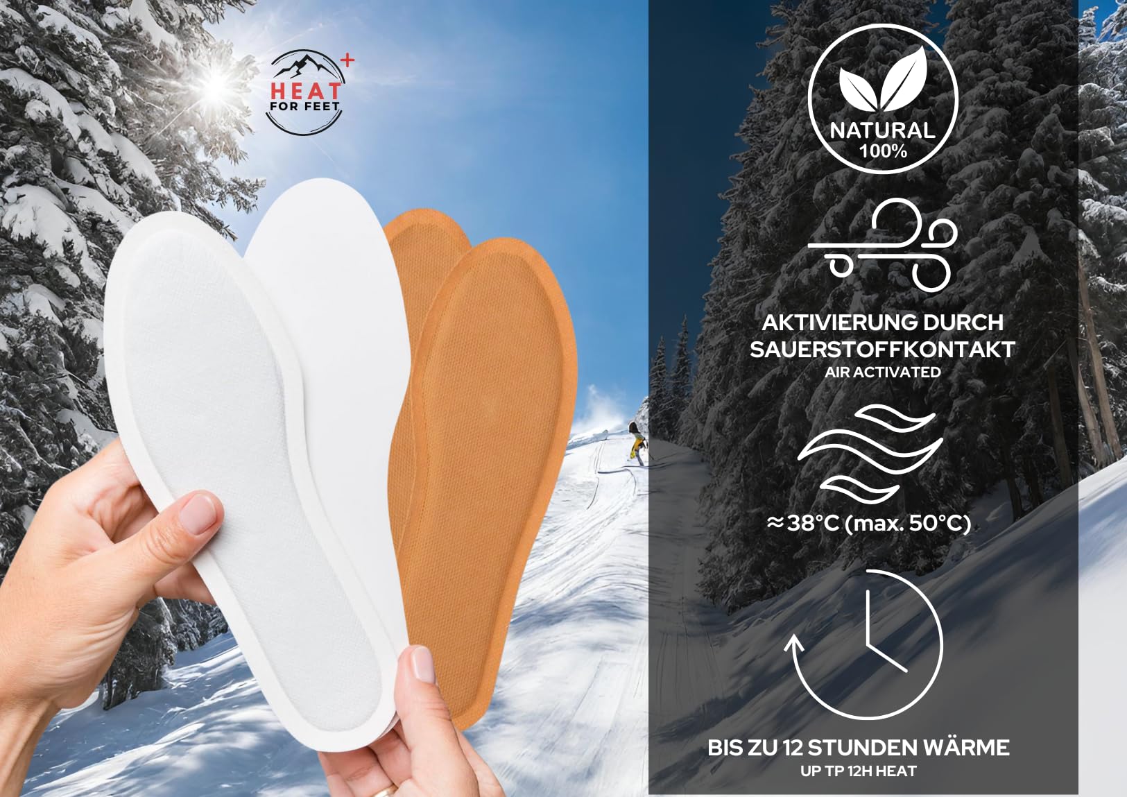 Wärmesohlen für Schuhe - 30 Paar - Sofort wärmende & Bequeme Einlegesohlen, bis zu 12Std. warme Füße, Schuhwärmer, 100% natürlich, Unisex, Einheitsgröße (30 Paar)