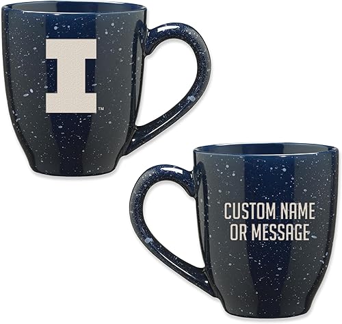 Miniatura 12 de Rico Industries NCAA UCLA Bruins Royal Blue - Taza de café de cerámica moteada grabada con láser de 16 onzas