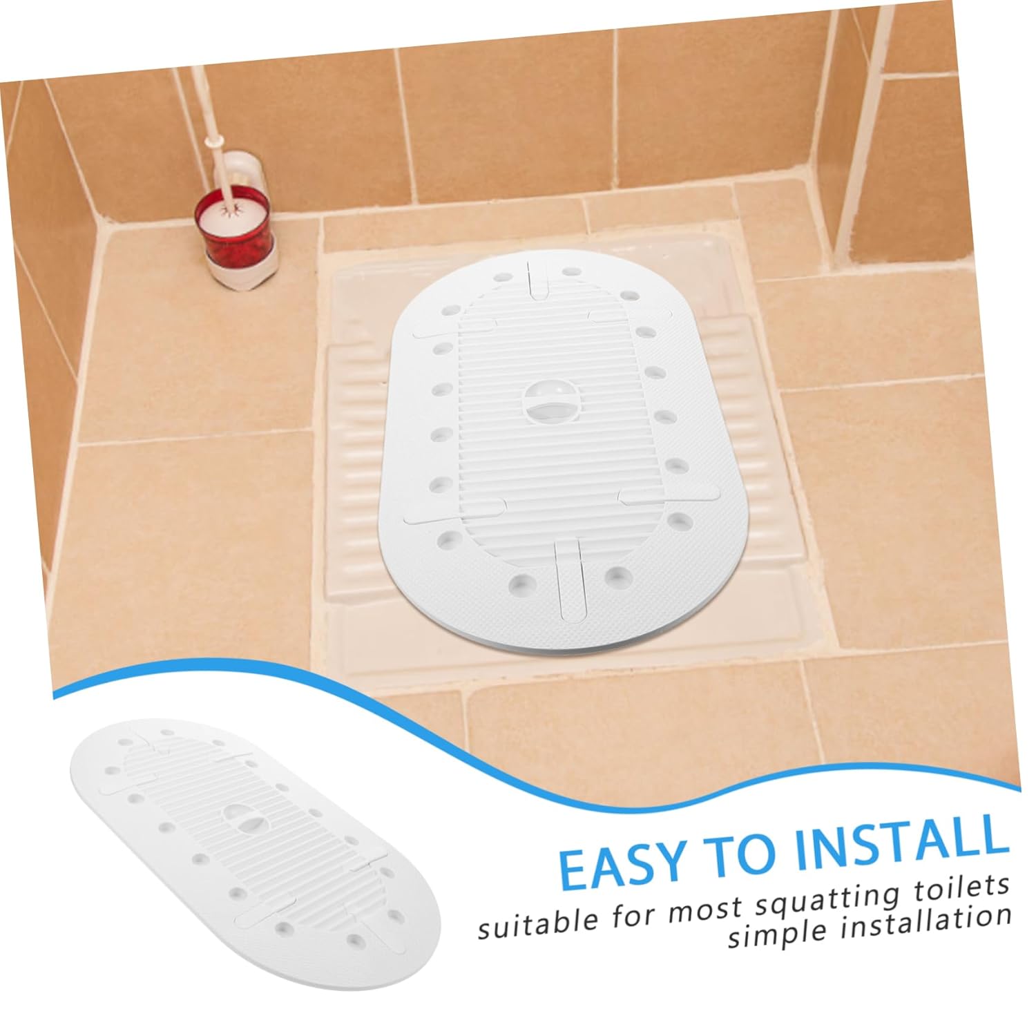 Thick Squatting Toilet Cover Odor Stopper Sealed Squatting Pit Lid for Household Use Toilet Seat for Bathroom Hygiene