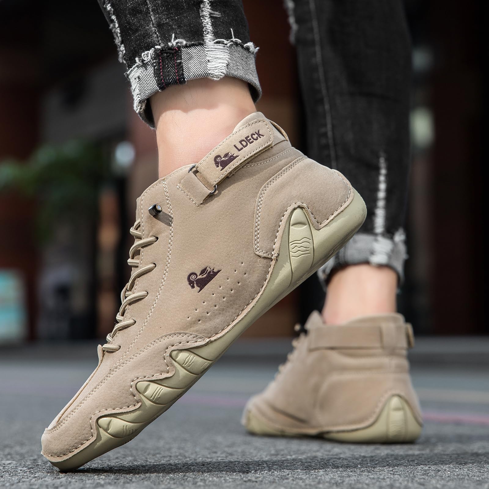 Feetflex Scarpe da Uomo,Feetflex Scarpe da Uomo Ldeck, Stivali Alti Scarpe da Ginnastica Casual,Antiscivolo Traspirante Feetflex Scarpe da Uomo