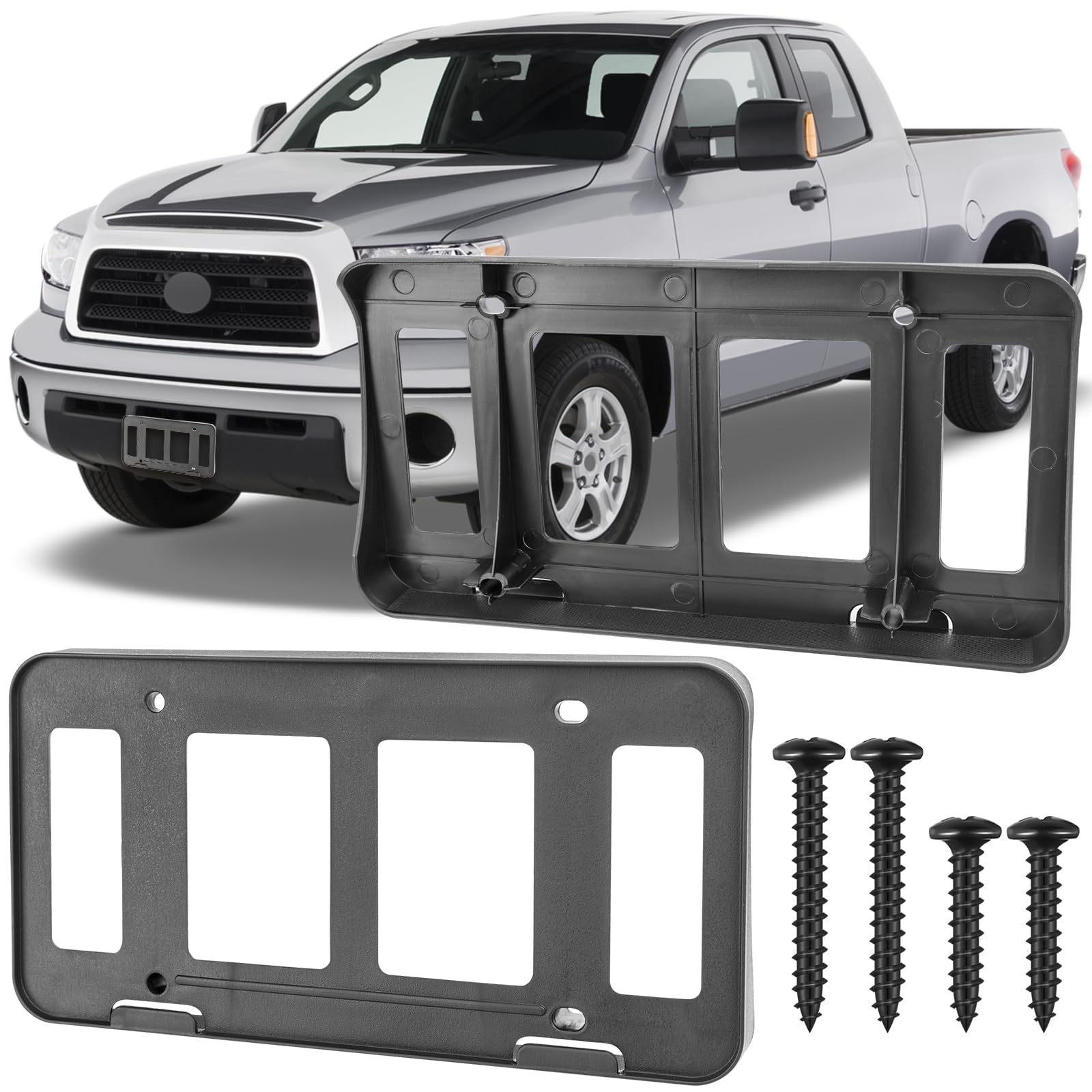 License Plate Bracket Accessories for Toyota Tundra 2007 2008 2009 2010 2011 2012 2013, Front Bumper License Plate Holder Replacement Frame Black Mount