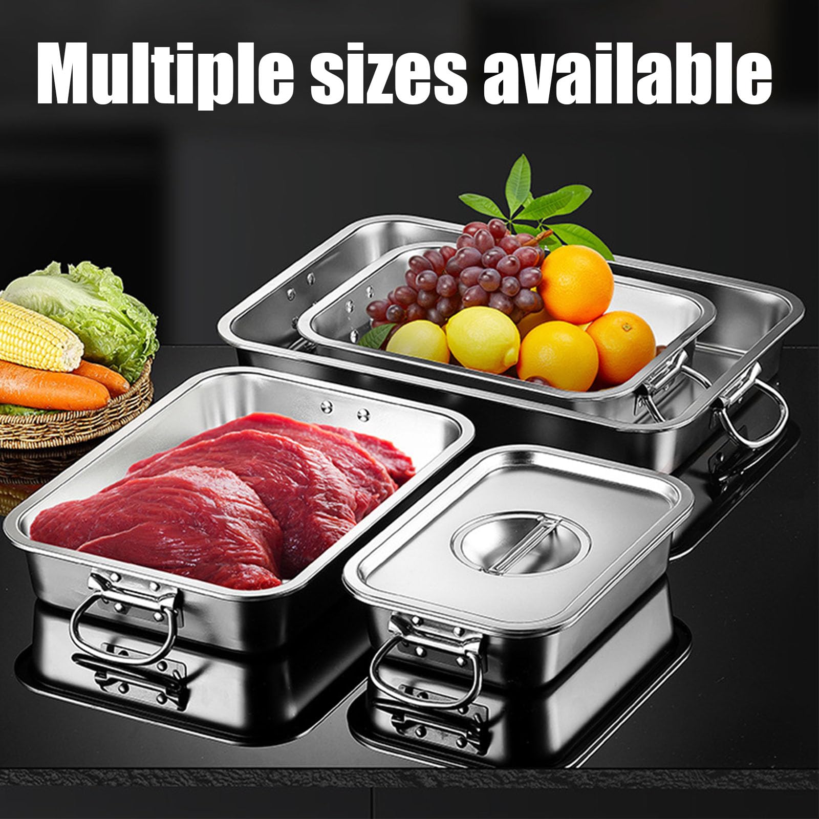 Contenitore impilabile 32 x 22 cm, 7 cm di profondità, ideale per cucina, cucina, plastica, uso commerciale, forniture per ristoranti, senza BPA