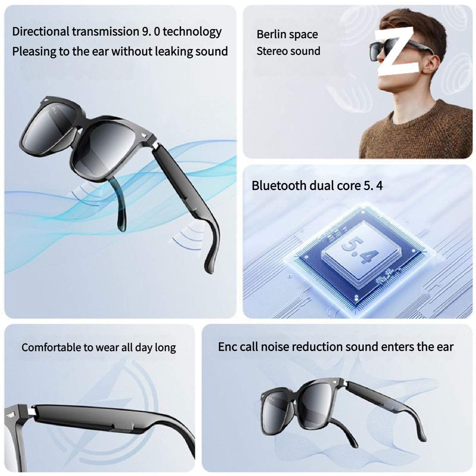 Occhiali da Sole Intelligenti con intelligenza Artificiale (IA) per Uomo e Donna, Scatto a Distanza, Controllo vocale, videochiamata, Protezione UV