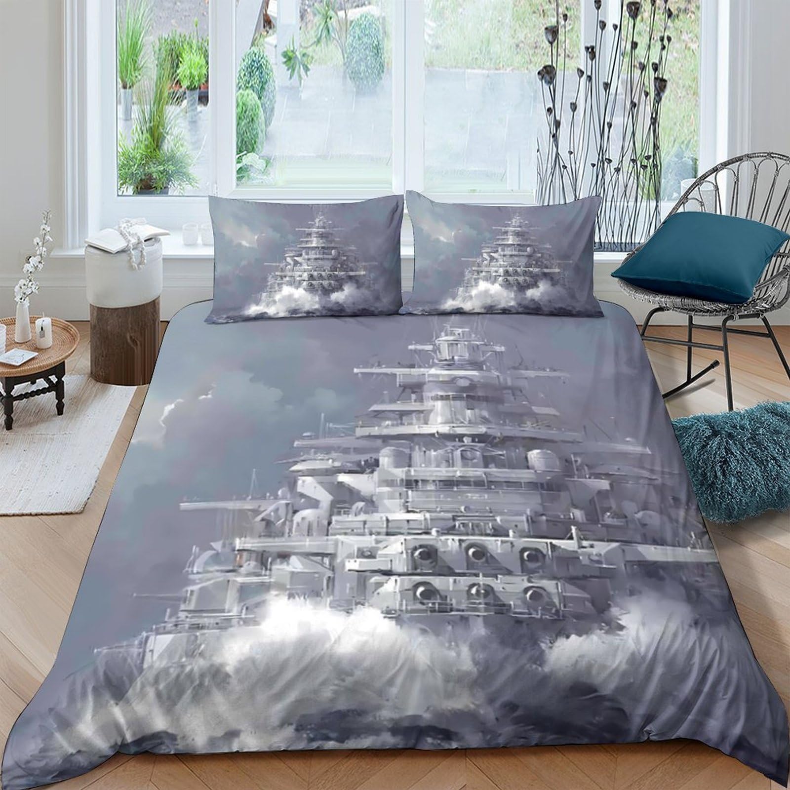Ctjqhvkz Style-2 3D Printed Misty Mountain Fitted Sheet Microfiber Soft Grey Waterfall Bed Cover For Bedroom Dorm Mattress Protection Decor Single（135X200cm）