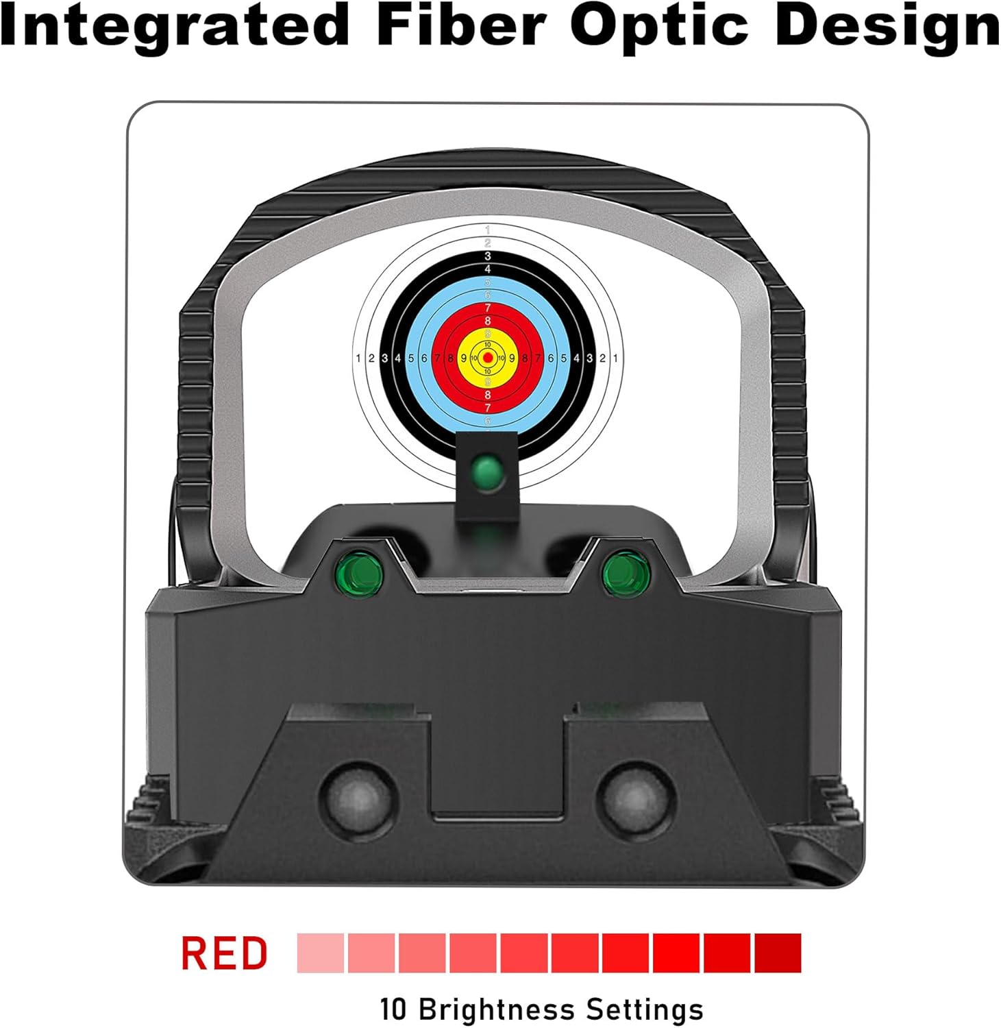 UUQ Mini Reflex RMS/RMSc Red Dot Sight with Fiber Optics,2MOA,10 Brightness Adjustments Motion Awake Red Dot Scope for Rifles, Pistols and Shotguns,Suitable for RMSc and 20mm Picatinny Rail