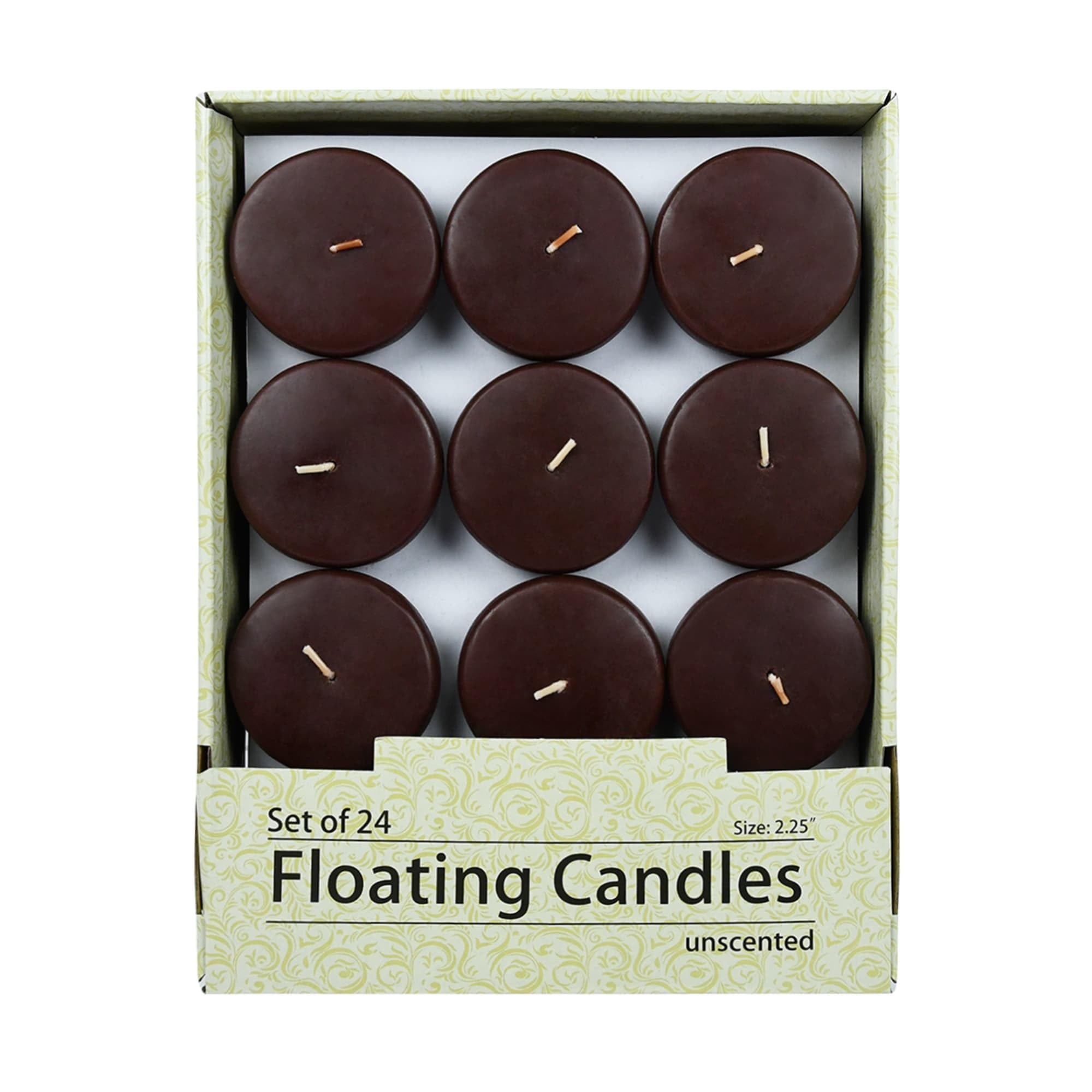 Zest Vela 24 Piezas Velas flotantes, (2 Unidades), Color marrón