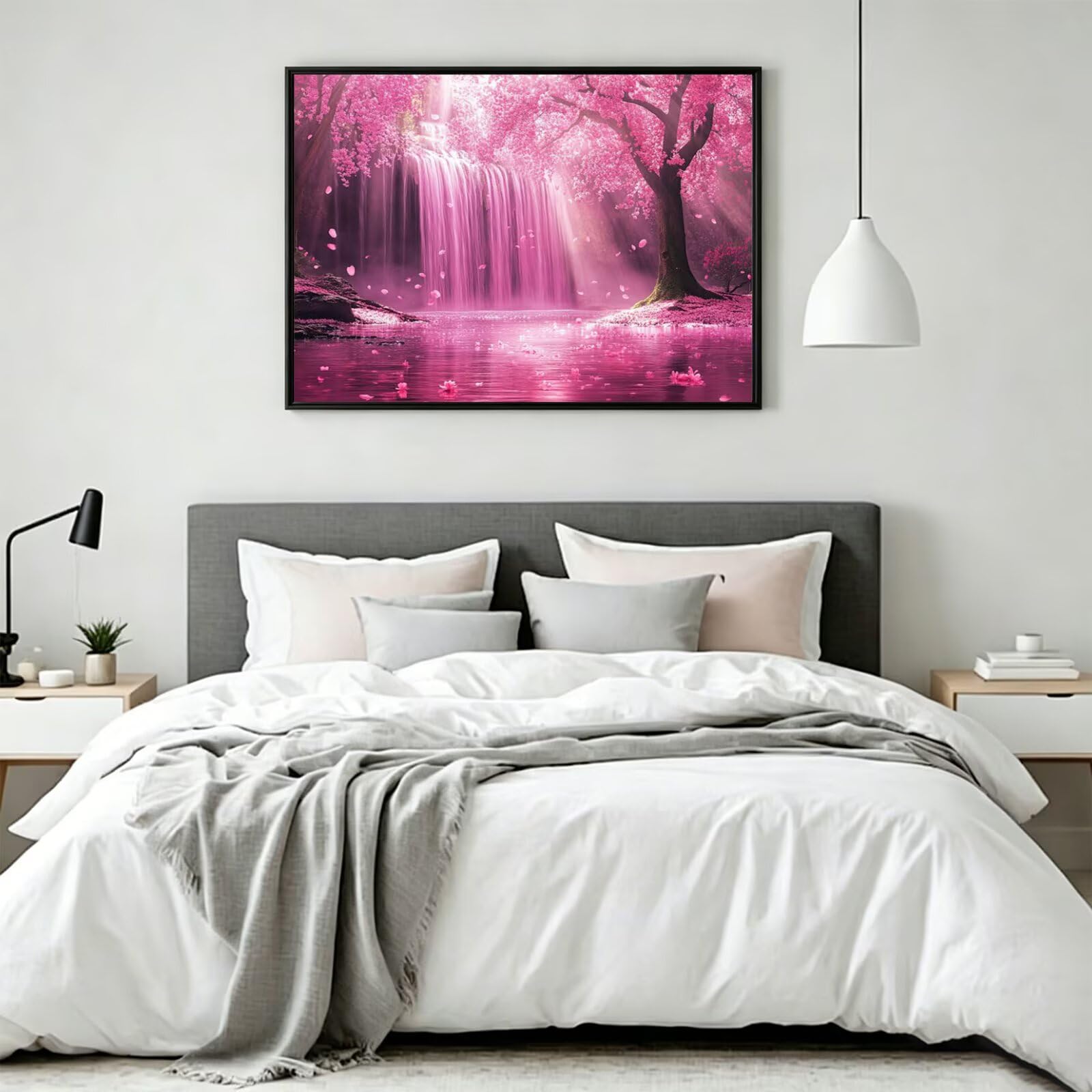 Pintar por Numeros Cascada Pinturas Acrilicas Paisaje Pintura por Numeros Lienzos para Pintar, Pintura Acrilica Manualidades, Decoración para Hogar, Regalos Cumpleaños, 90x120cm Sin Marco, q-724