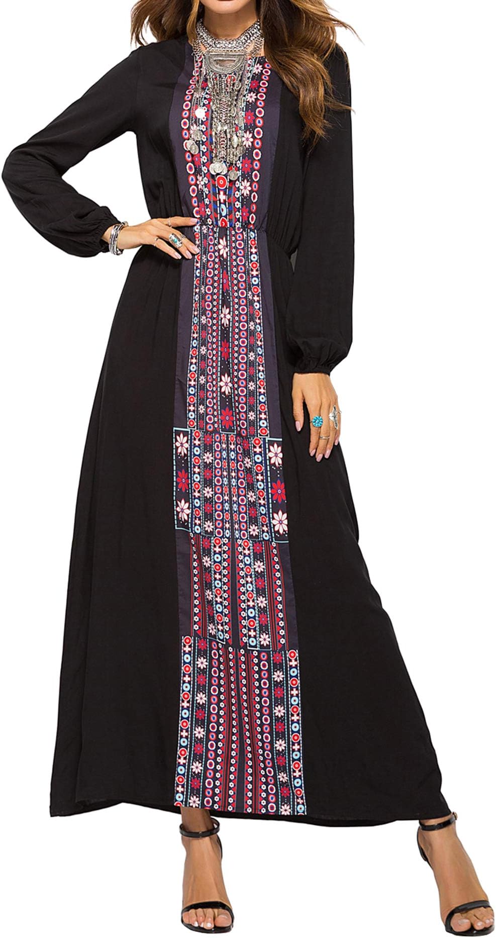 Women Abaya Kaftan Elegant Clothing-Long Sleeve Muslim Evening Gown Islamic Dubai Robe Jalabiya Party Dress