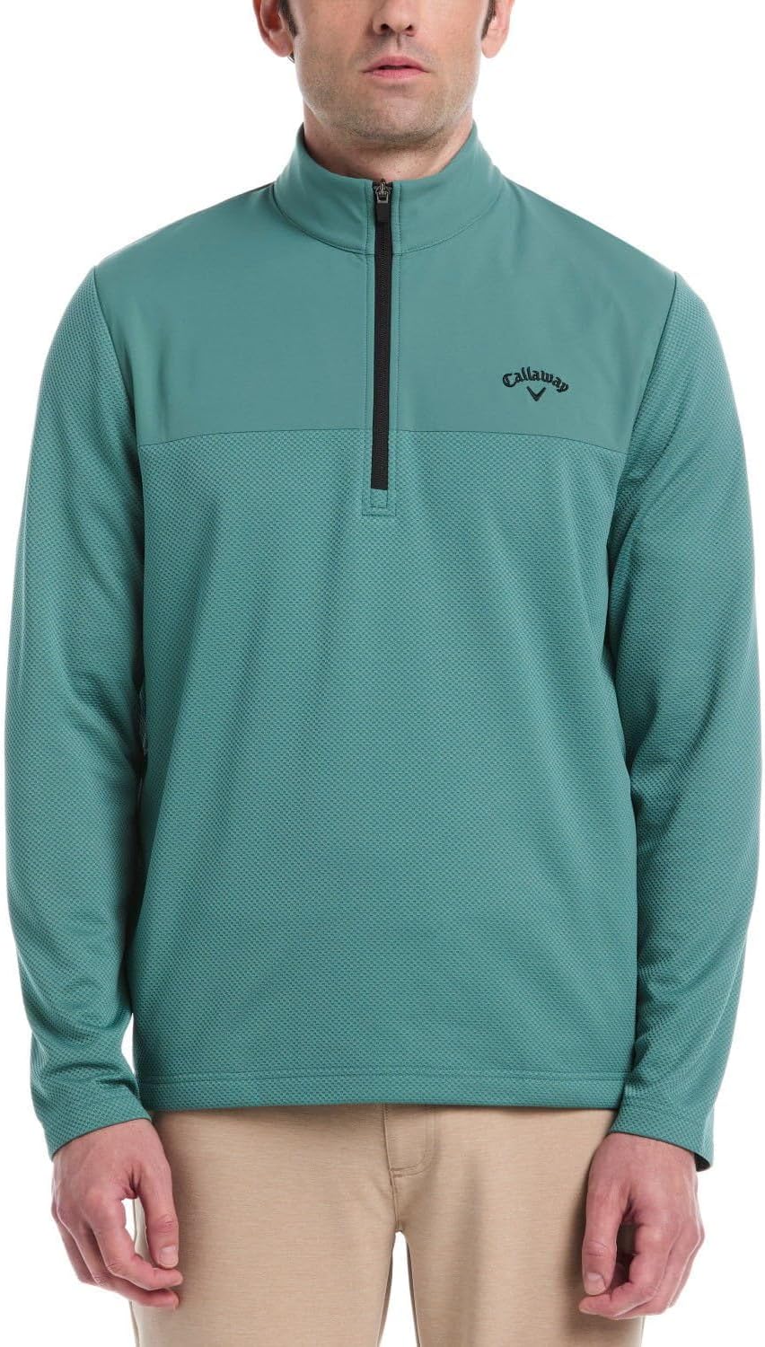 Callaway Quarter Zip Pullover Men Sweater, UPF 50 Sun Protection Long Sleeve Golf Pullovers for Men, Going Out Tops