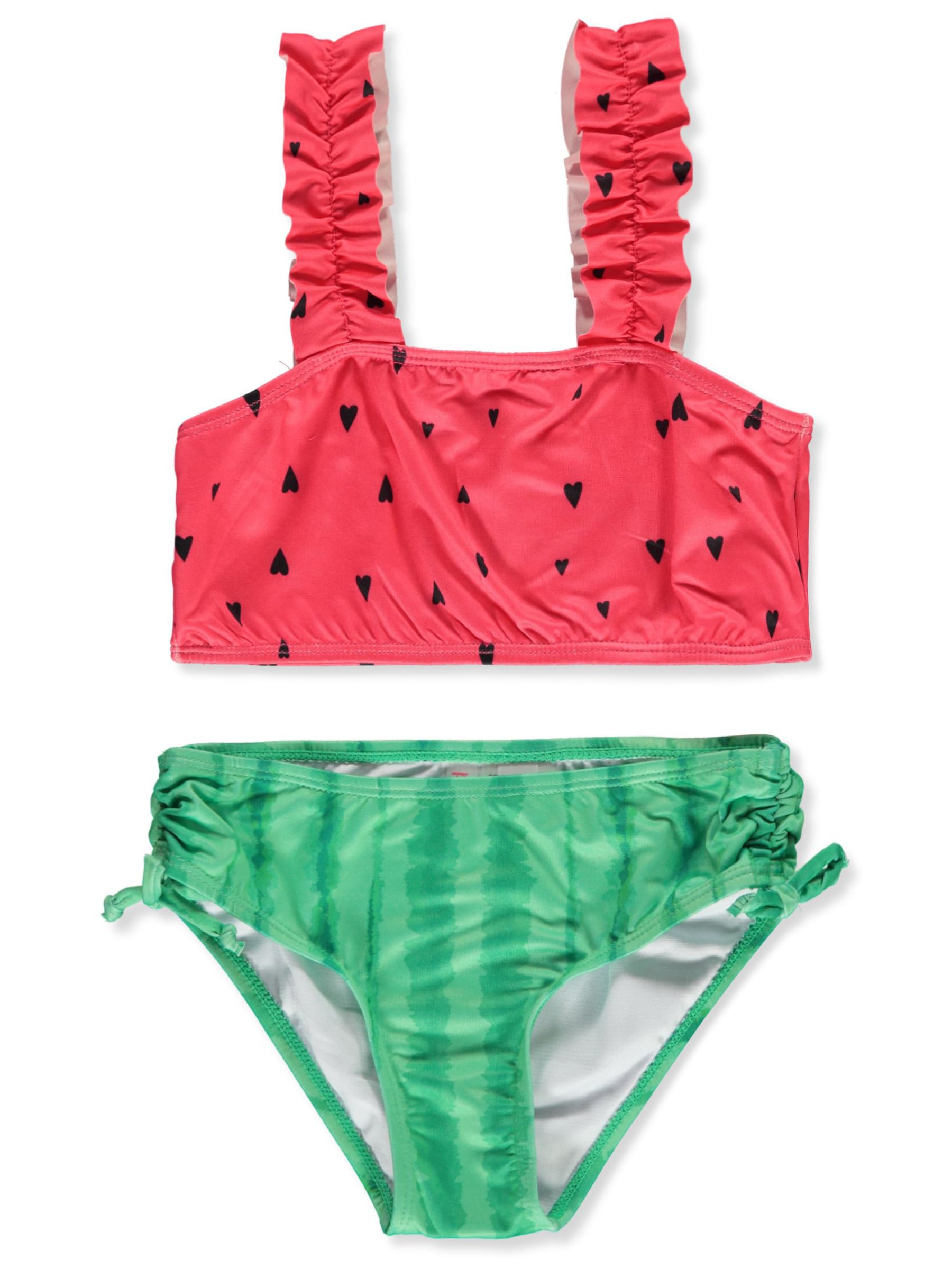 Pink Platinum Girls' 2-Piece Watermelon Swimsuit Set - red, 3t