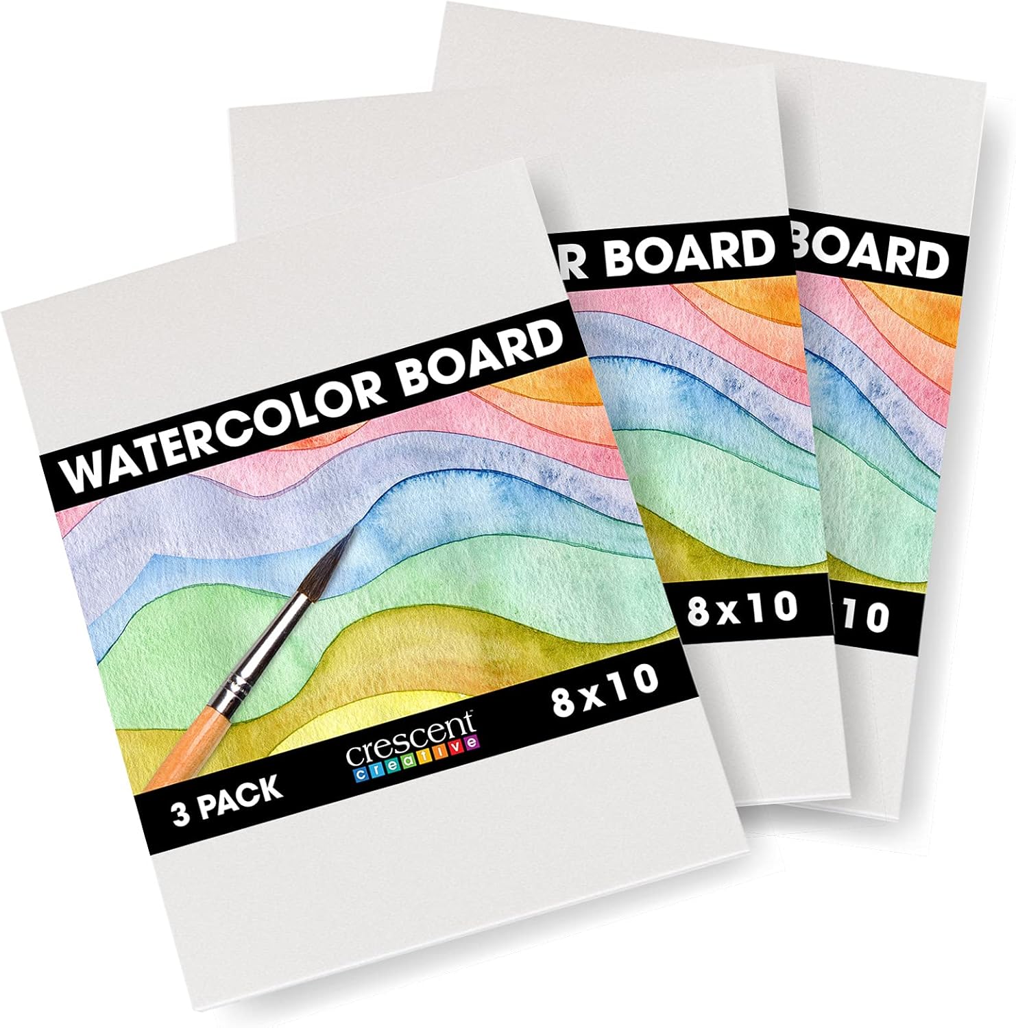 Crescent Creative Products Crescent Art & Illustration Watercolor, Board, 9" X 12", White 3 Count