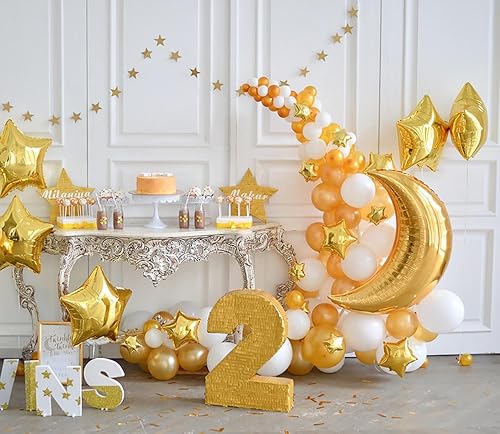 Miniatura 38 de KALOR Globos de Mylar de estrella rosa intenso de 18 pulgadas, 10 globos de helio en forma de estrella para bodas, baby shower, decoraciones de Rosa