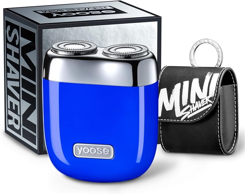 Barbeador elétrico rotativo portátil yoose MINI azul