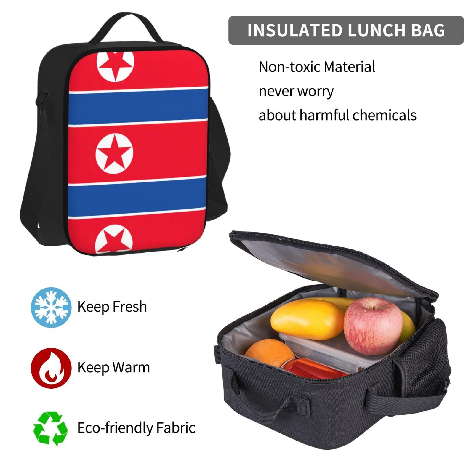 Koreańska flaga plecak dziecko chłopcy dziewczęta pudełko na lunch szkoła torba zestaw uczniów szkoły student prezent, Czarny, One Size, Bagaż