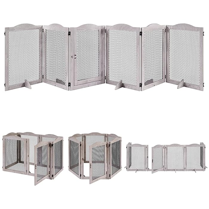 Buy beeNbarks Pet Gate Extra Wide, 6 Panels Pet Playpen Freestanding
