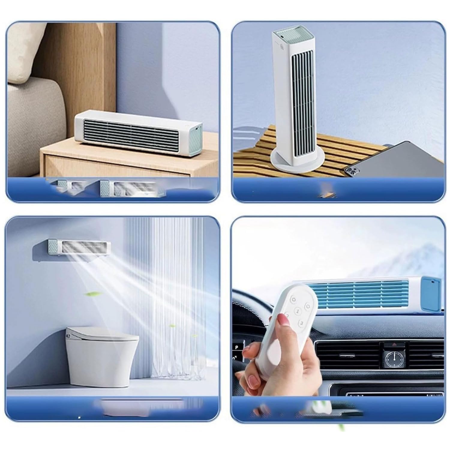 Breezamax, Breeze Max Air Cooler, Qinux Brizaac Climatiseur Mobile, Sherum Rafraichisseur D'air, Mini Climatiseur Portable, Silencieux et 3 Vitesses, Avec télécommande, Pour La Maison, Bureau (Blanc)