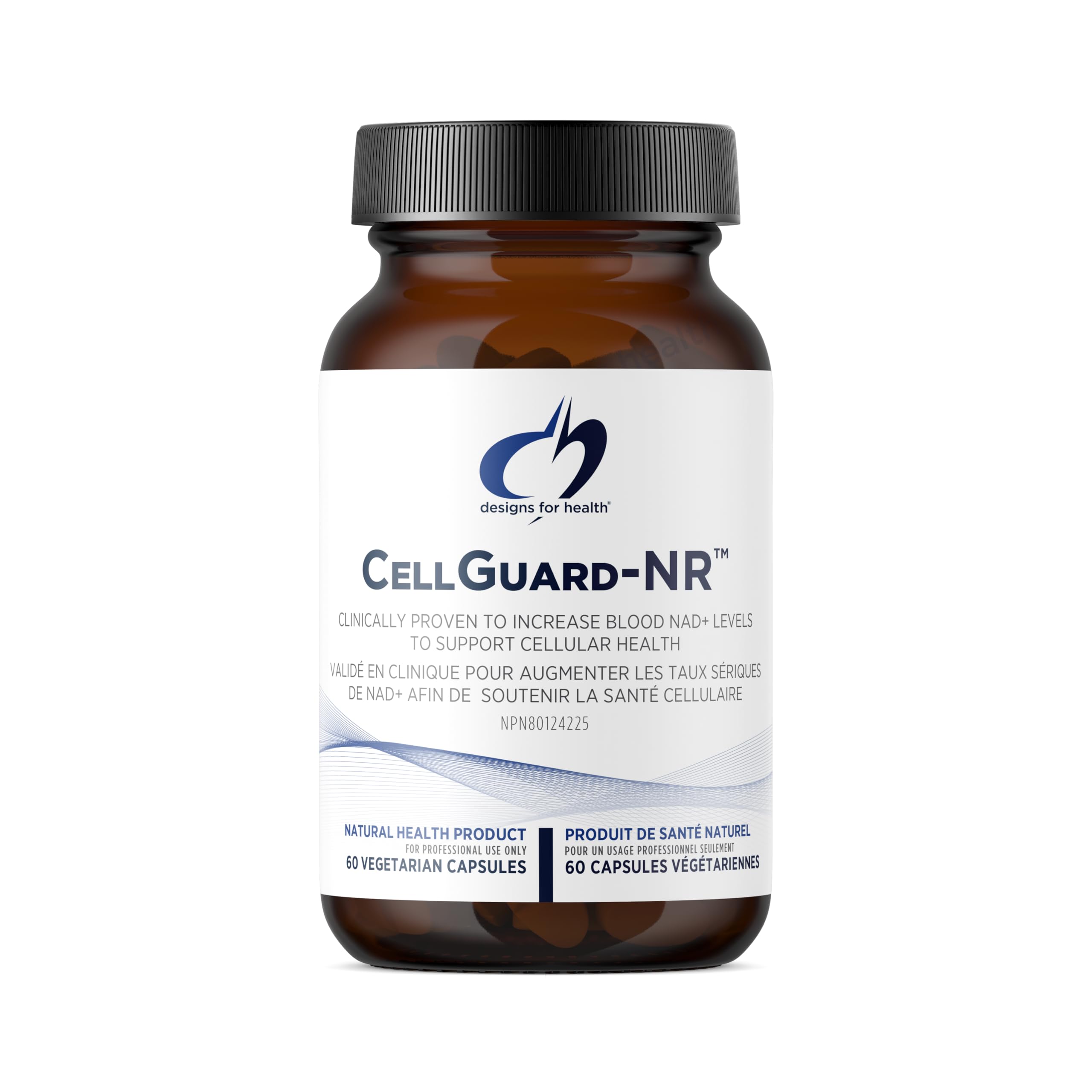 Designs for Health CellGuard-NR - NAD+ Supplement - Nicotinamide Riboside Chloride with Resveratrol + Pterostilbene to Support Cellular Repair & Healthy Aging (60 Vegan Capsules)