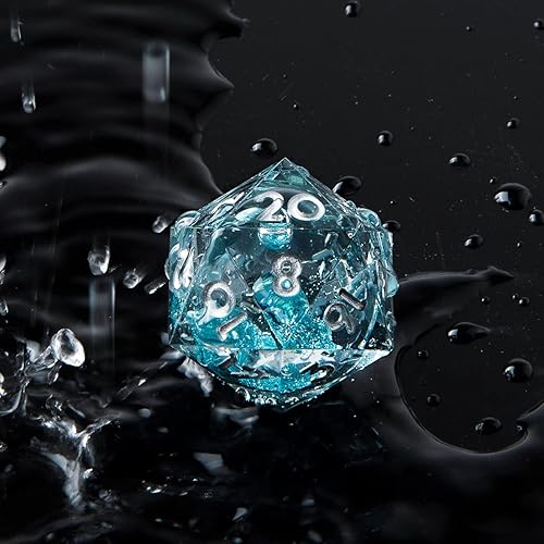 Miniatura 6 de Juego de dados DND líquidos hechos a mano, dados DND de núcleo líquido, bola de arena movediza, 7 dados accesorios para juegos de mazmorras y