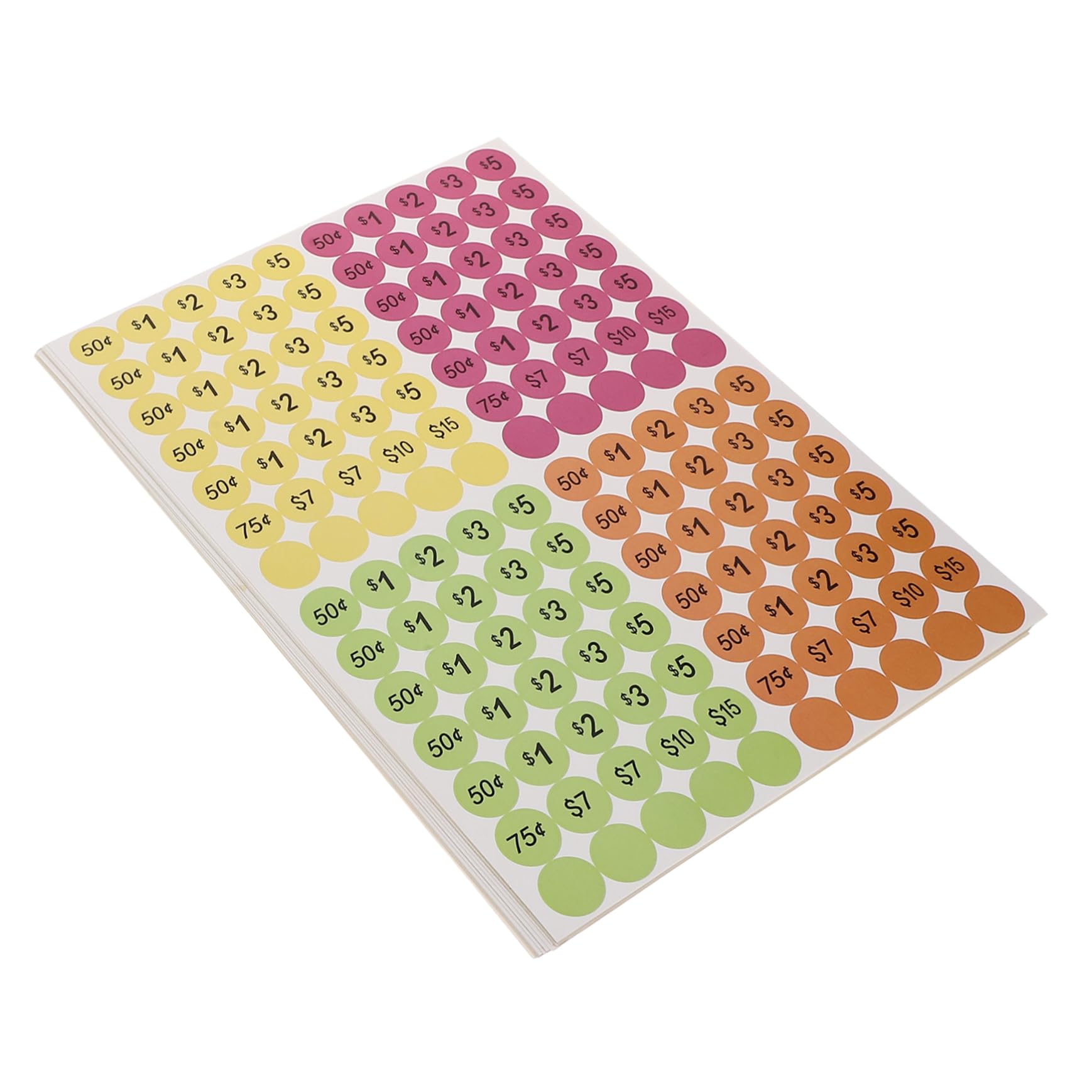 HOODANCOS 20 Sheets Tag Sticker Retail Stores Sticker Merchandise Tags Garage Stickers Colored Circle Stickers Preprinted Tags Adhesive Labels Colorful Coated Paper